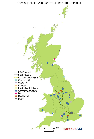 Current projects with Carillion as the main contractor
